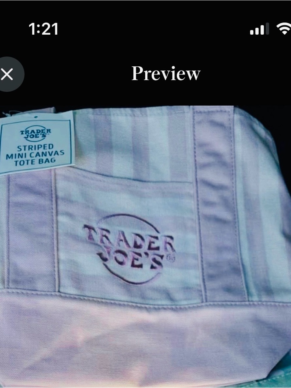 Trader Joe’s Mini Tote Bag Stripe Full Set NEW